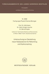 bokomslag Untersuchung zur Darstellung neuer Katalysatoren für Reforming und Hydrocracking