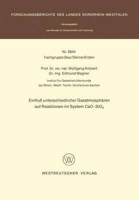 bokomslag Einflu unterschiedlicher Gasatmosphren auf Reaktionen im System CaO-SiO2