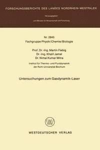 bokomslag Untersuchungen zum Gasdynamik-Laser