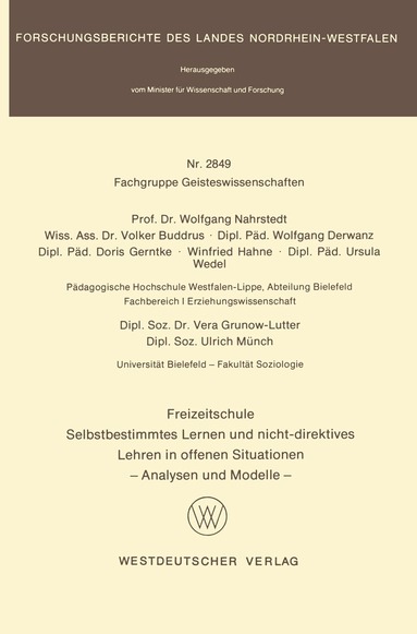 Wolfgang Nahrstedt - Freizeitschule, Häftad