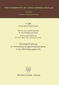 bokomslag Grundlagenforschung zur Verwendung von geschmolzenen Salzen in der Luftreinhaltungstechnik