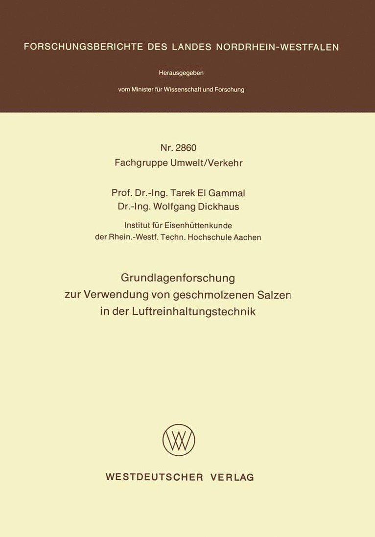 Tarek el Gammal, Gammal, Tarek ¿el¿ Gammal - Grundlagenforschung zur Verwendung von geschmolzenen Salzen in der Luftreinhaltungstechnik, Häftad