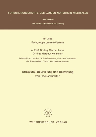 bokomslag Erfassung, Beurteilung und Bewertung von Deckschichten