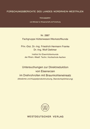 bokomslag Untersuchungen zur Direktreduktion von Eisenerzen im Drehrohrofen mit Braunkohleneinsatz