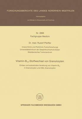 bokomslag Vitamin-B12-Stoffwechsel von Granulozyten