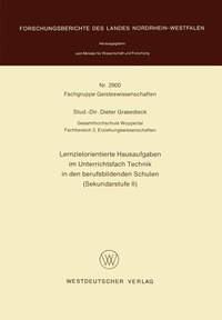 bokomslag Lernzielorientierte Hausaufgaben im Unterrichtsfach Technik in den berufsbildenden Schulen (Sekundarstufe II)