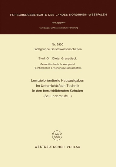 bokomslag Lernzielorientierte Hausaufgaben im Unterrichtsfach Technik in den berufsbildenden Schulen (Sekundarstufe II)