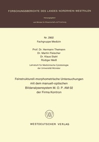 bokomslag Feinstrukturell-morphometrische Untersuchungen mit dem manuell-optischen Bildanalysensystem M.O.P AM 02 der Firma Kontron