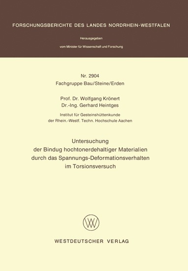 bokomslag Untersuchung der Bindung hochtonerdehaltiger Materialien durch das Spannungs-Deformationsverhalten im Torsionsversuch