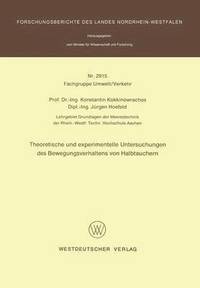bokomslag Theoretische und experimentelle Untersuchungen des Bewegungsverhaltens von Halbtauchern