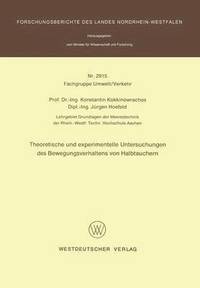 bokomslag Theoretische und experimentelle Untersuchungen des Bewegungsverhaltens von Halbtauchern