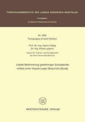 bokomslag Lokale Bestimmung gasfrmiger Schadstoffe mittels einer Impuls-Laser-Streulicht-Sonde