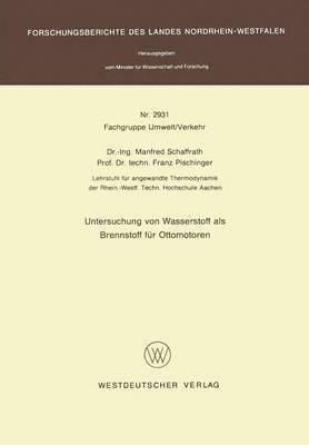 bokomslag Untersuchung von Wasserstoff als Brennstoff fr Ottomotoren