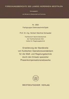 bokomslag Erweiterung der Bandbreite von fluidischen Operationsverstrkern fr die Me- und Regelungstechnik durch den Einsatz spezieller Phasenkompensationsnetzwerke