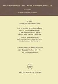 bokomslag Untersuchung der Beschaffenheit von Glasoberflchen mit Hilfe der Sorptionstechnik