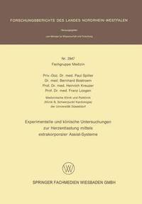 bokomslag Experimentelle und klinische Untersuchungen zur Herzentlastung mittels extrakorporaler Assistsysteme