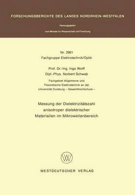 bokomslag Messung der Dielektrizittszahl anisotroper dielektrischer Materialien im Mikrowellenbereich