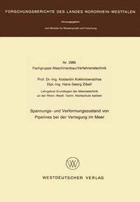 bokomslag Spannungs- und Verformungszustand von Pipelines bei der Verlegung im Meer