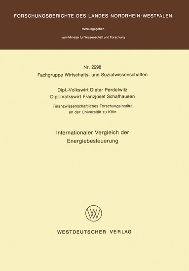bokomslag Internationaler Vergleich der Energiebesteuerung