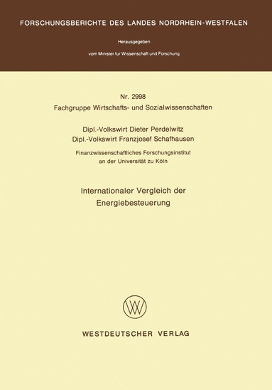 bokomslag Internationaler Vergleich der Energiebesteuerung