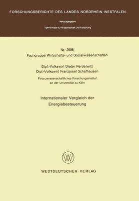 Dieter Perdelwitz - Internationaler Vergleich der Energiebesteuerung, Häftad