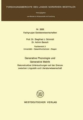 Generative Phonologie und Generative Metrik 1