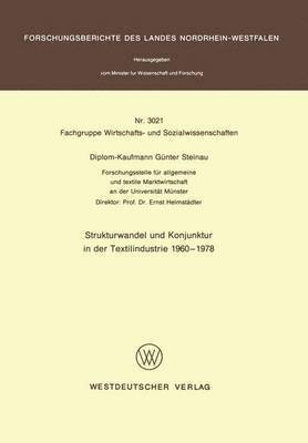 bokomslag Strukturwandel und Konjunktur in der Textilindustrie 1960 - 1978