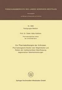 bokomslag Zur Pharmakotherapie der Arthrosen