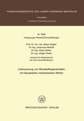 bokomslag Untersuchung von Werkstoffeigenschaften mit fokussierten mechanischen Wellen