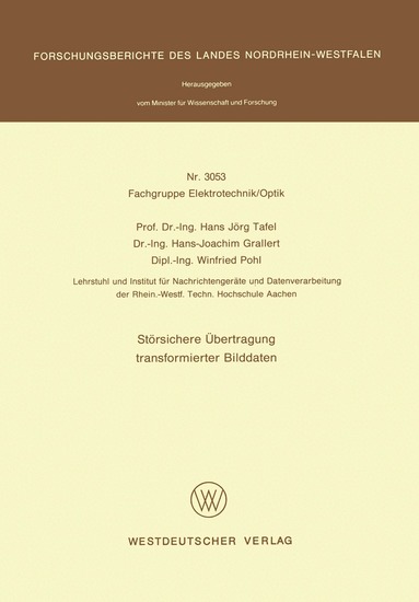 Hans Jörg Tafel - Störsichere Übertragung transformierter Bilddaten, Häftad
