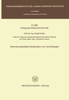 Rudolf Koller - Rechnerunterstützte Konstruktion von Vorrichtungen, Häftad