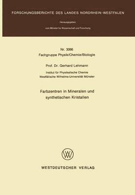 Farbzentren in Mineralen und synthetischen Kristallen 1