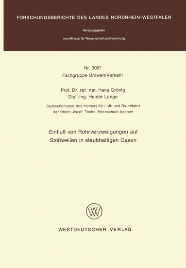 bokomslag Einfluß von Rohrverzweigungen auf Stoßwellen in staubhaltigen Gasen