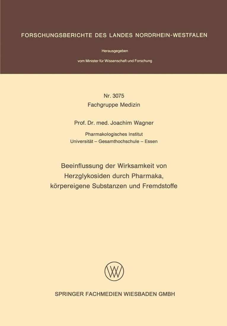 Beeinflussung der Wirksamkeit von Herzglykosiden durch Pharmaka, körpereigene Substanzen und Fremdstoffe