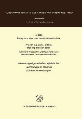 bokomslag Krmmungseigenschaften sphrischer Bahnkurven im Hinblick auf ihre Anwendungen