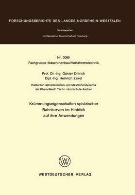 bokomslag Krümmungseigenschaften sphärischer Bahnkurven im Hinblick auf ihre Anwendungen