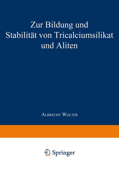 Albrecht Wolter - Zur Bildung und Stabilität von Tricalciumsilikat und Aliten, Häftad