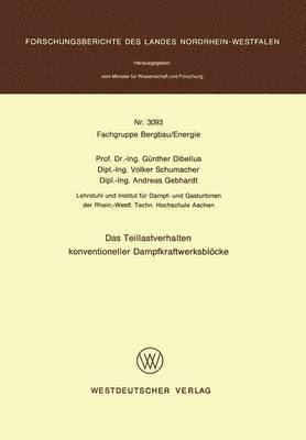 Das Teillastverhalten konventioneller Dampfkraftwerksblöcke
