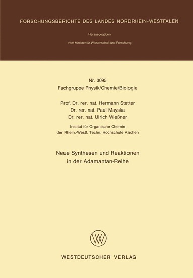 bokomslag Neue Synthesen und Reaktionen in der Adamantan-Reihe