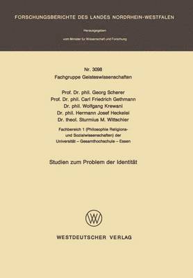 Studien zum Problem der Identitt 1