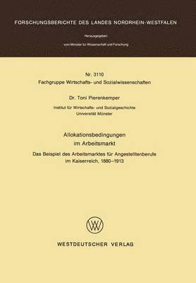 bokomslag Allokationsbedingungen im Arbeitsmarkt