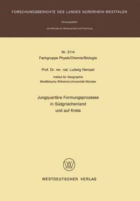 bokomslag Jungquartre Formungsprozesse in Sdgriechenland und auf Kreta