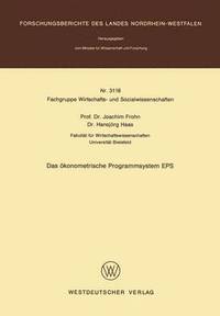 bokomslag Das konometrische Programmsystem EPS