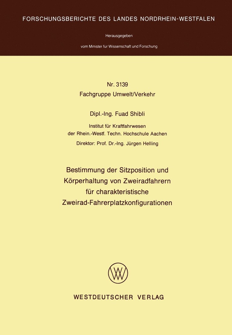 Bestimmung der Sitzposition und Körperhaltung von Zweiradfahrern für charakteristische Zweirad-Fahrerplatzkonfigurationen