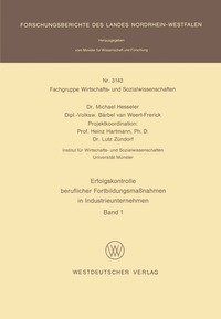 bokomslag Erfolgskontrolle beruflicher Fortbildungsmaßnahmen in Industrieunternehmen