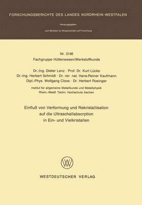 Einflu von Verformung und Rekristallisation auf die Ultraschallabsorption in Ein- und Vielkristallen 1