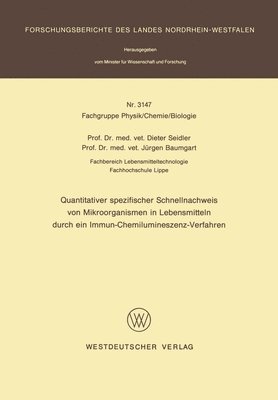 bokomslag Quantitativer spezifischer Schnellnachweis von Mikroorganismen in Lebensmitteln durch ein Immun-Chemilumineszenz-Verfahren