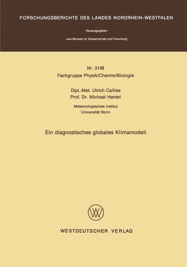 bokomslag Ein diagnostisches globales Klimamodell