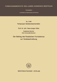 bokomslag Der Beitrag des Russischen Formalismus zur Versbeschreibung