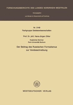 bokomslag Der Beitrag des Russischen Formalismus zur Versbeschreibung